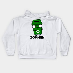 Zom-bin Cute Halloween Zombie Trash Bin Pun Kids Hoodie